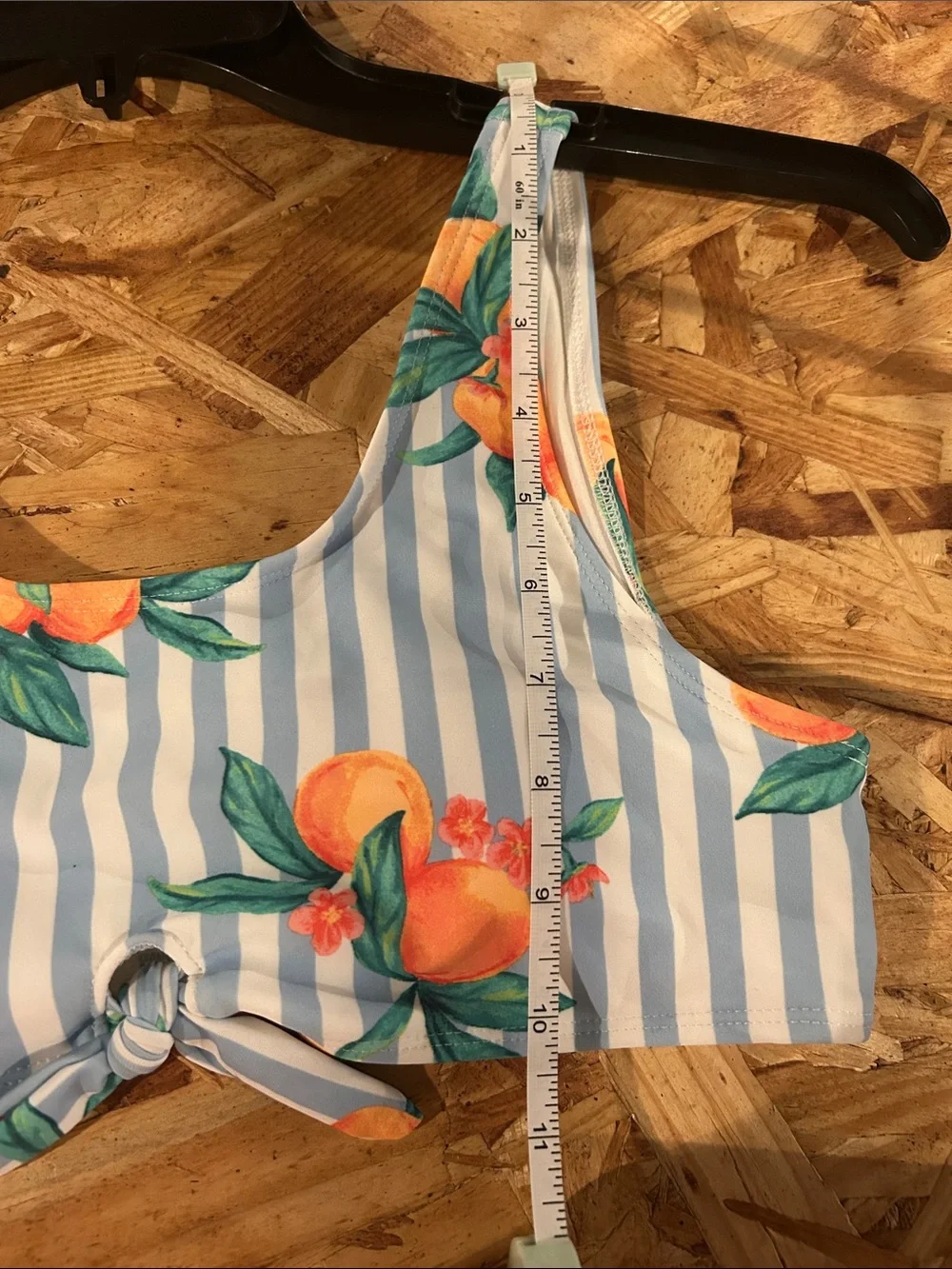 Kids Striped Blue & White Bikini with Orange Floral Print